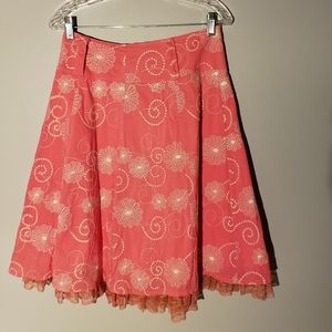 Aryeh pink embroidered skirt, size L
